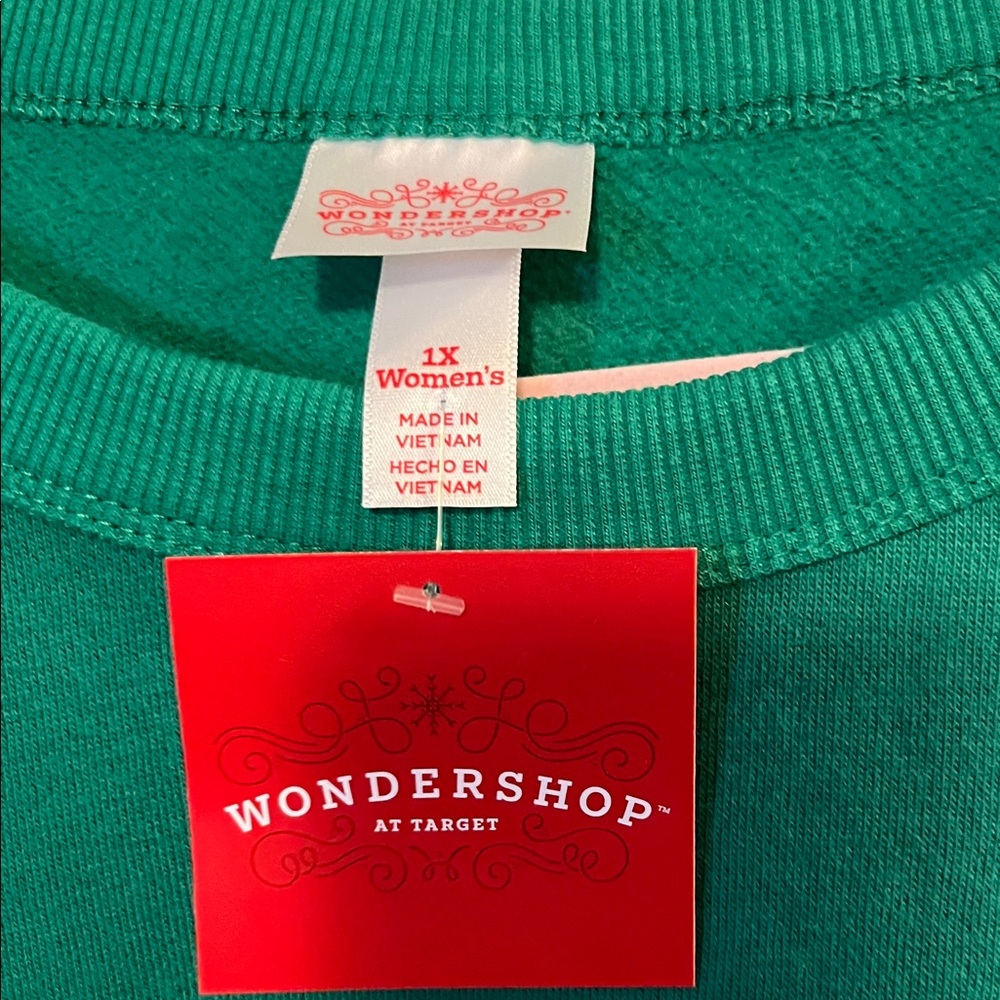 Wondershop Christmas 🎄 Green Sweatshirt - Kinda Naughty Kinda Nice - Picture 3 of 4